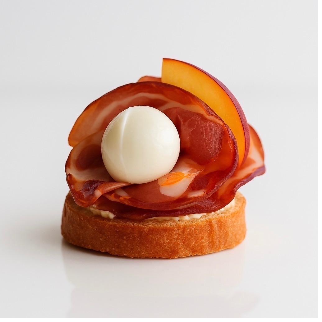Elegant canapé plated with precision