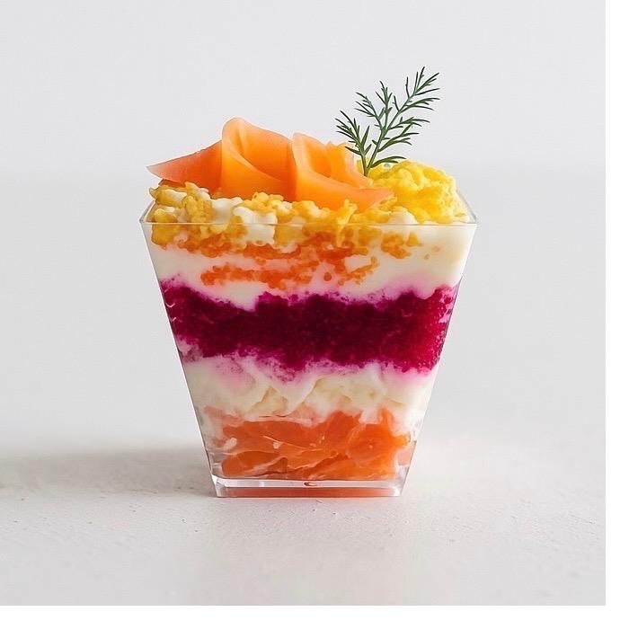 Elegant appetizer finished with fresh herbs